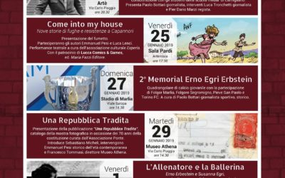 Giornata della memoria 2019:tra gli eventi in programma il “2°Memorial Erno Egri Erbstein” e la presentazione del fumetto “Come into my house”.