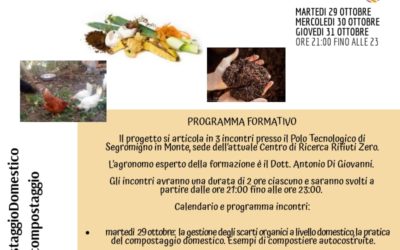 Martedì 29 ottobre il compostaggio domestico è al centro di tre incontri al Parco scientifico di Segromigno in Monte