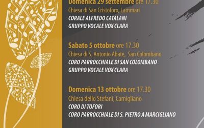 ‘Ottobre Canta’:al via il 29 settembre la nuova rassegna di musica sacra